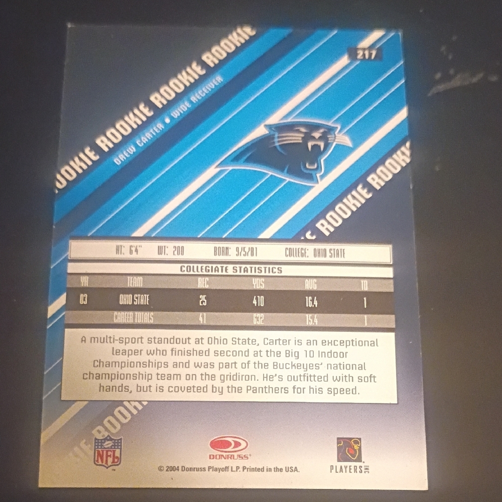 Drew Carter Rookie Card - Picture 11 of 11